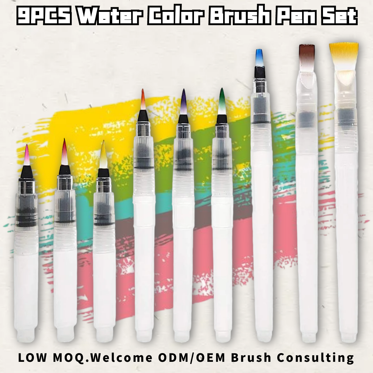 9PCS Water Color Brush Pen Set