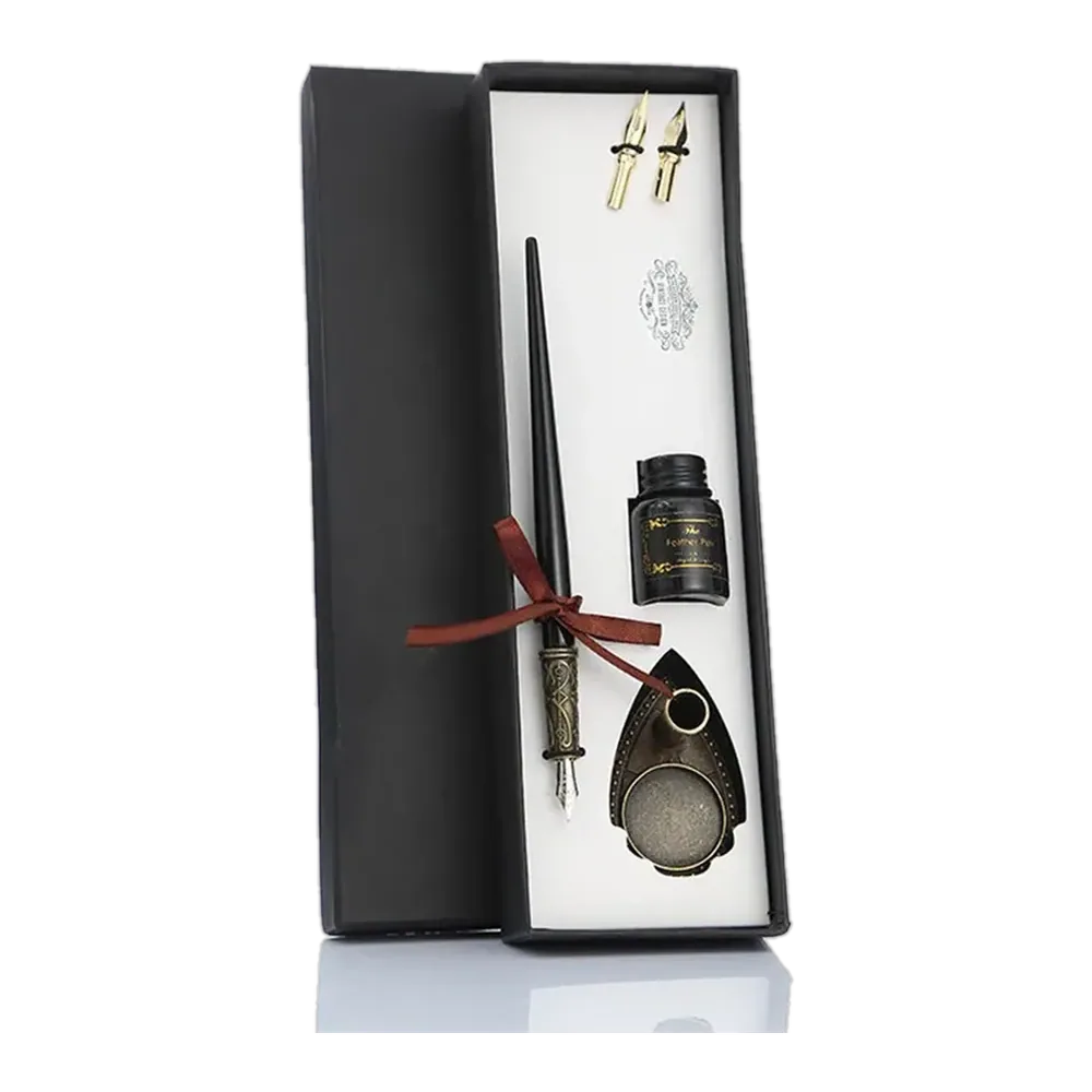 Upscale Calligraphy Feather Dip Pen Set – Stainless Steel Tip