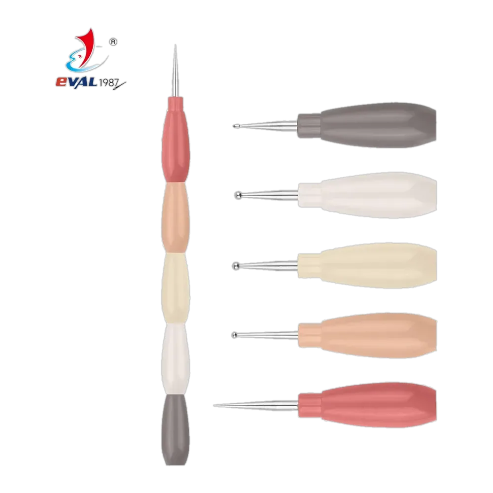 Yihuale New Arrival Colorful Acrylic Handle 0.5-4.5mm DIY Custom 5-in-1 Nail Dotting Tool Nails Point Drill Pen