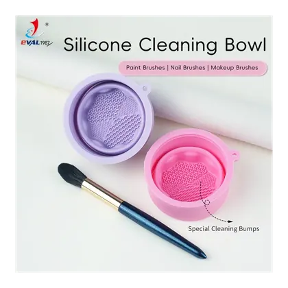 Wholesale Eco-friendly Makeup Brush Cleaning Mat & Silicone Cleaner Bowl