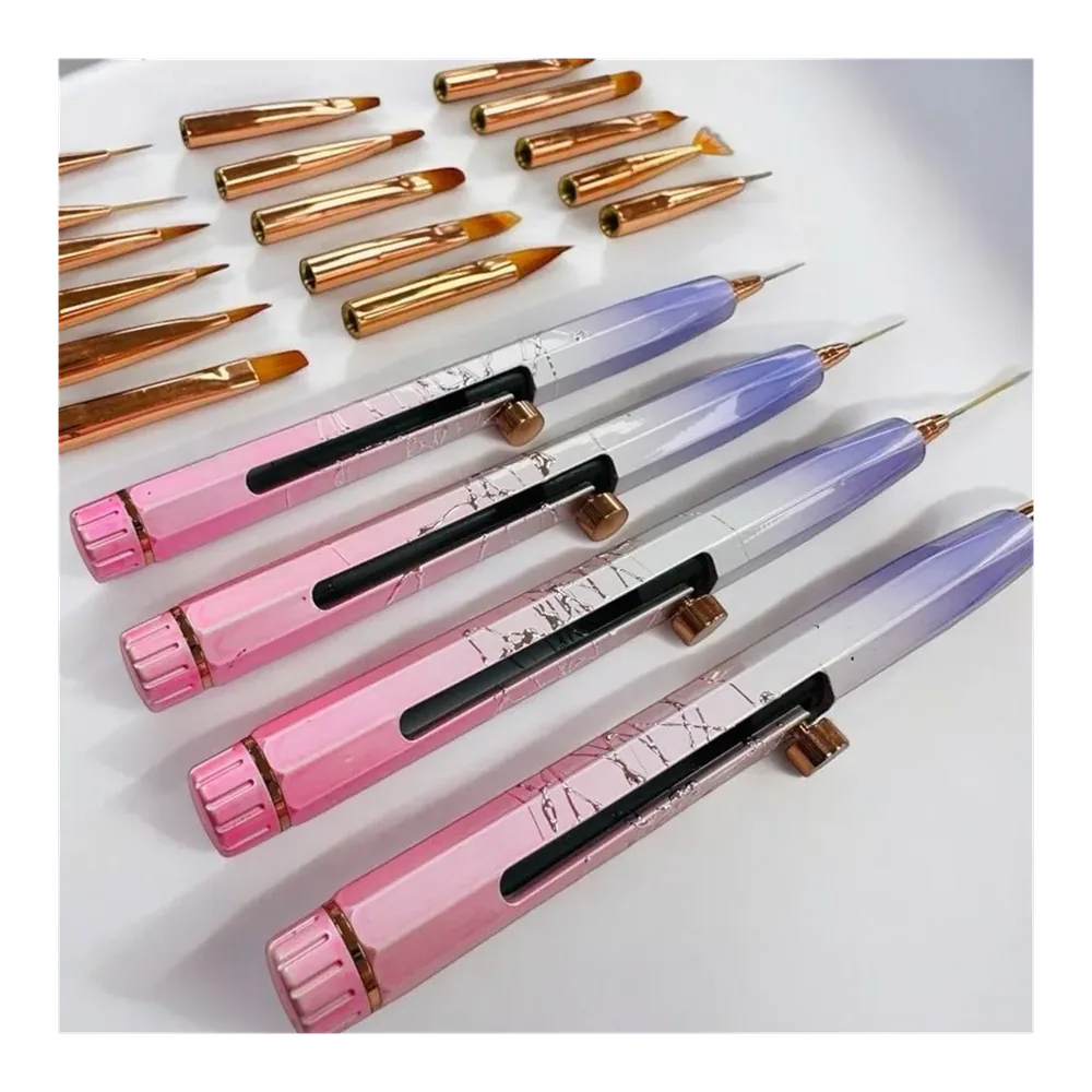 20 PCS Nail Brush Set with Spring Design