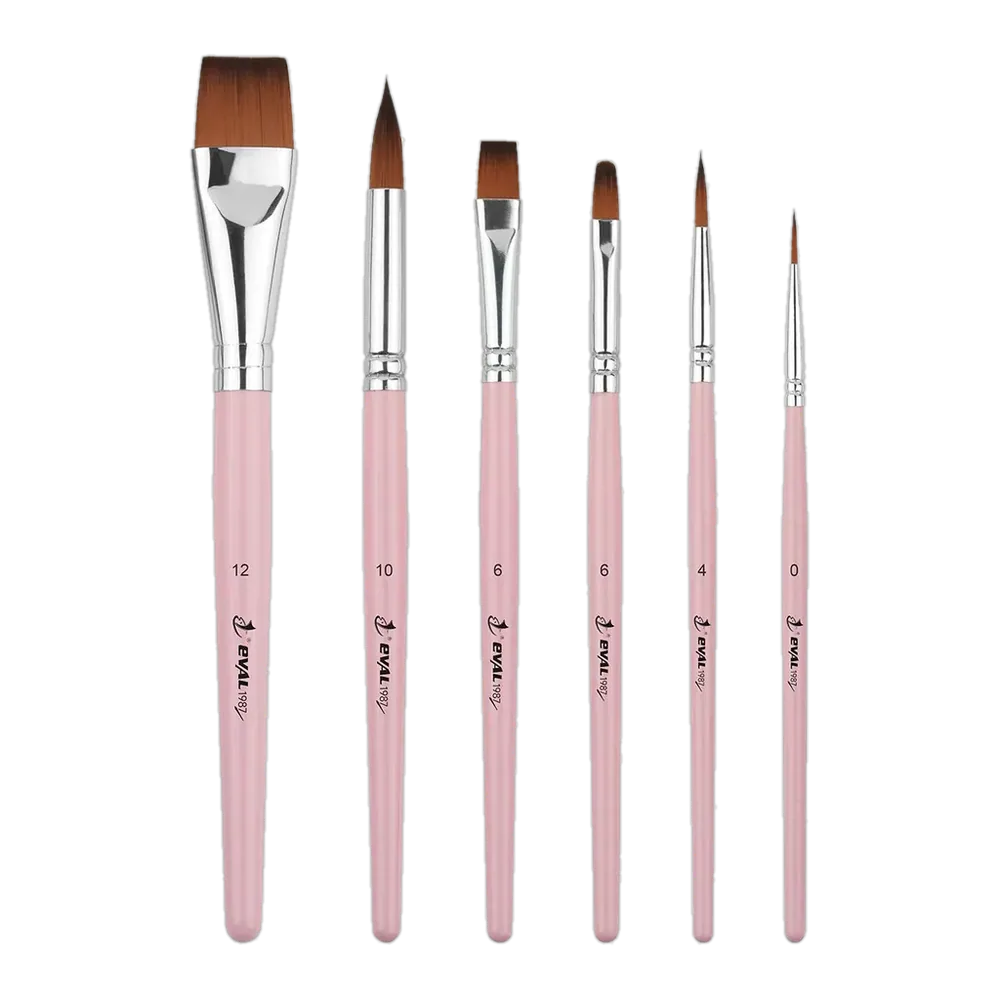 2026 Portable Travel Watercolor Brushes – Pink Wood Handle