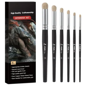 2026 New Arrival Acrylic Paint Brushes Set 6 Sizes Goat Hair Dry Brushes for Watercolor & Oil Painting Hobby Detail Paint Brush