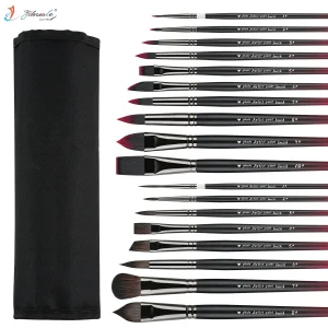 2026 New Arrival Custom Logo Premium Nylon Bristle Wooden Handle Art Paint Brushes Set
