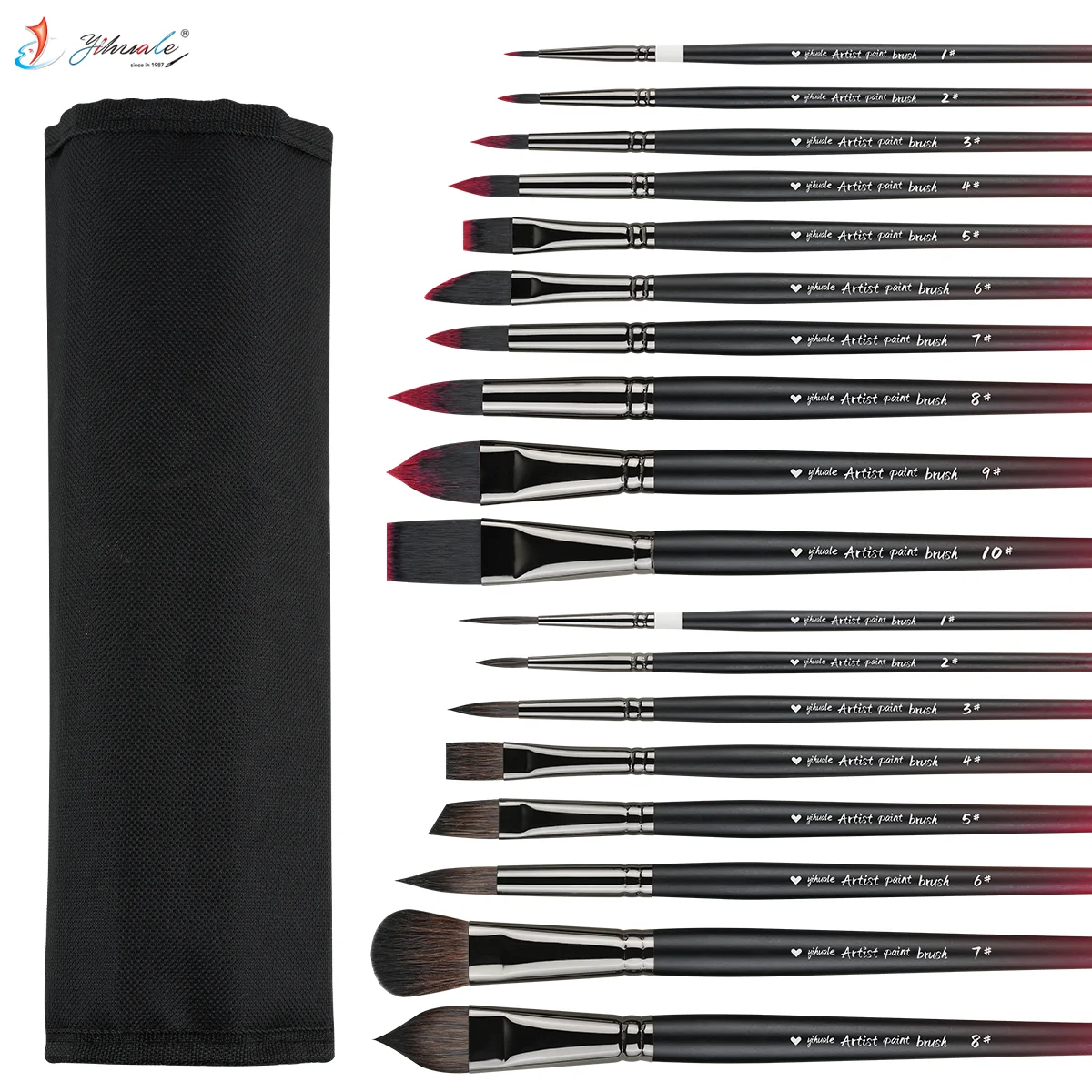 2026 New Arrival Custom Logo Premium Nylon Bristle Wooden Handle Art Paint Brushes Set