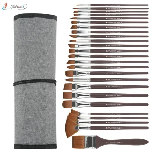 2026 New Arrival Premium Wood Handle Artist Brush Professional 25pcs Art Paint Brush Set
