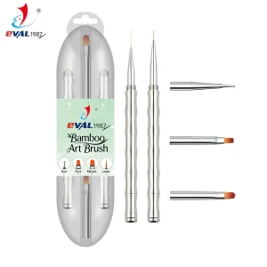 Eval Discounted Patent Metal Bamboo Design Professional Interchangeable Brush Multifunction Nail Art Brushes