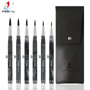 Yihuale Patent Design 6pcs Round Shape Retractable Artist Painting Brush Acrylic Handle Nylon Watercolor Brush