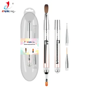 Yihuale Patent Product Double Ended Spring Retractable Nail Brush Interchangeable Brush Pure 100% Kolinsky Acrylic Nail Brush