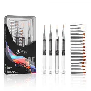 Yihuale Patented Detachable Nylon Hair Nail Brushes All in One Multi-function Portable Nail Brushes Set for Art Design